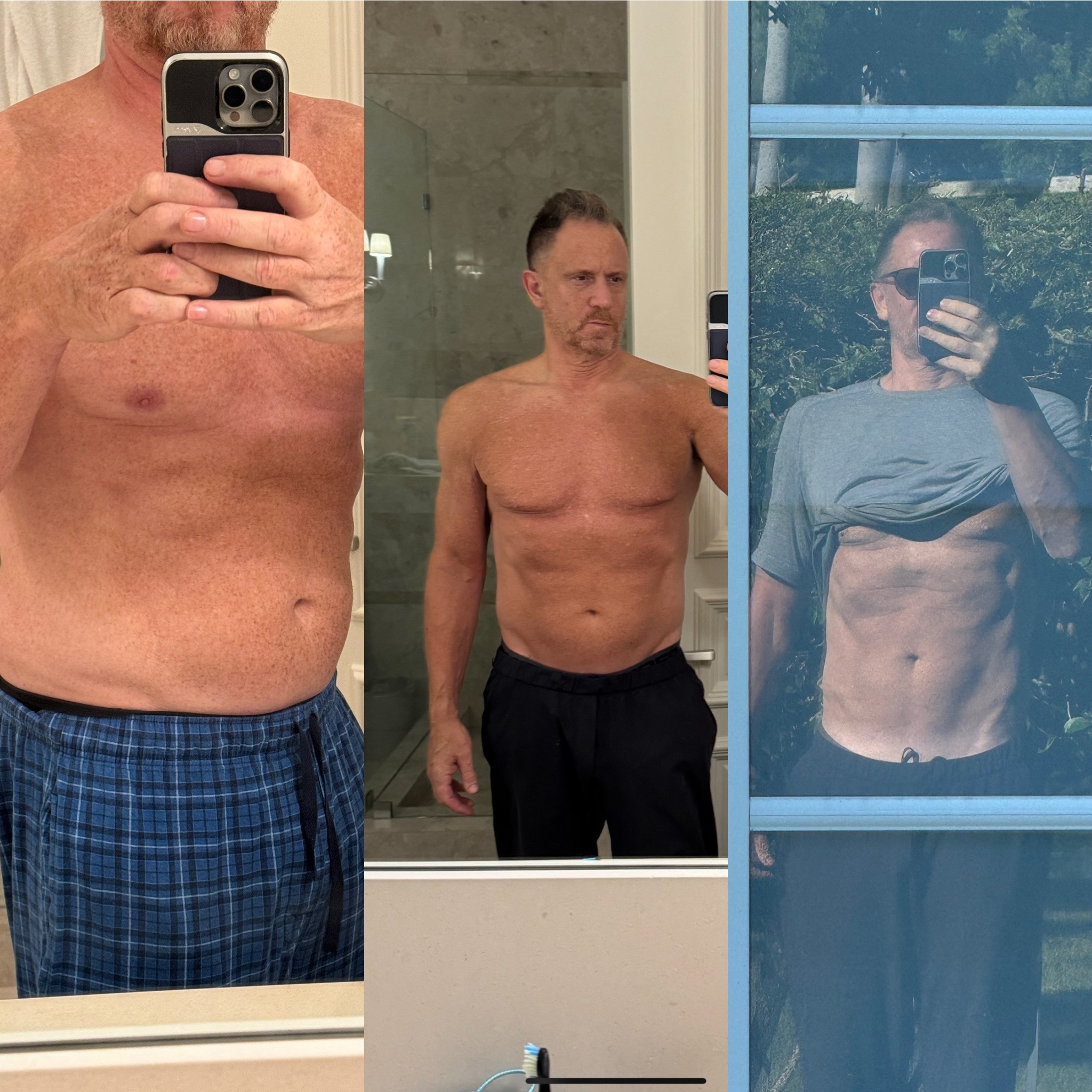 Before losing weight, after losing weight
